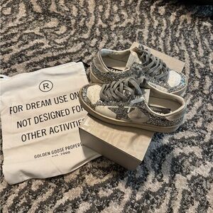 Golden Goose Silver Glitter Sneakers